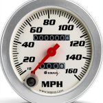 Equus Speedometer 3-3/8" White Aluminum 160MPH-0