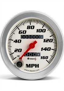 Equus Speedometer 3-3/8" White Aluminum 160MPH-0