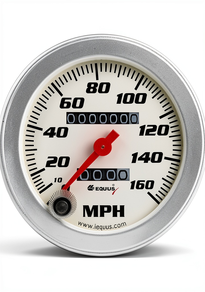 Equus speedometer installed on a motorcycle dashboard