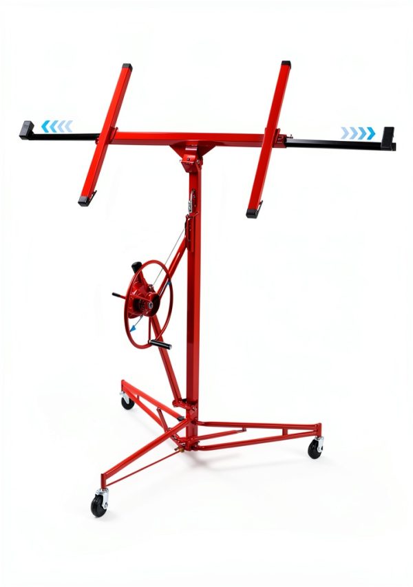 Drywall Lift 22FT Heavy Duty, 150lb Capacity Sheetrock Hoist with Telescopic Arm & Locking Wheels, Steel Panel Lifter for Ceiling Installation, One-Person Drywall Tool for Construction, Remodeling-1