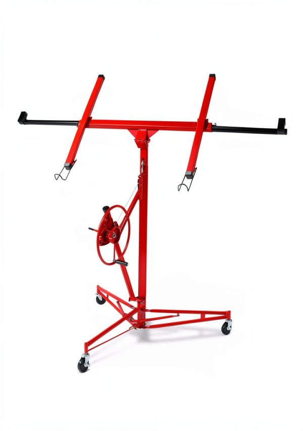Drywall Lift 22FT Heavy Duty, 150lb Capacity Sheetrock Hoist with Telescopic Arm & Locking Wheels, Steel Panel Lifter for Ceiling Installation, One-Person Drywall Tool for Construction, Remodeling-5
