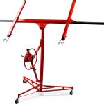 Drywall Lift 22FT Heavy Duty, 150lb Capacity Sheetrock Hoist with Telescopic Arm & Locking Wheels, Steel Panel Lifter for Ceiling Installation, One-Person Drywall Tool for Construction, Remodeling-0