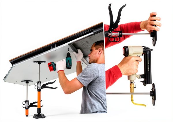 Cabinet Jacks for Installing cabinets, 13.8-23.6 inches Adjustable Support Pole with 360° Rotation, Third Hand Tool Support System with 88 lbs Capacity for Drywall Jack (2 Pack)-7