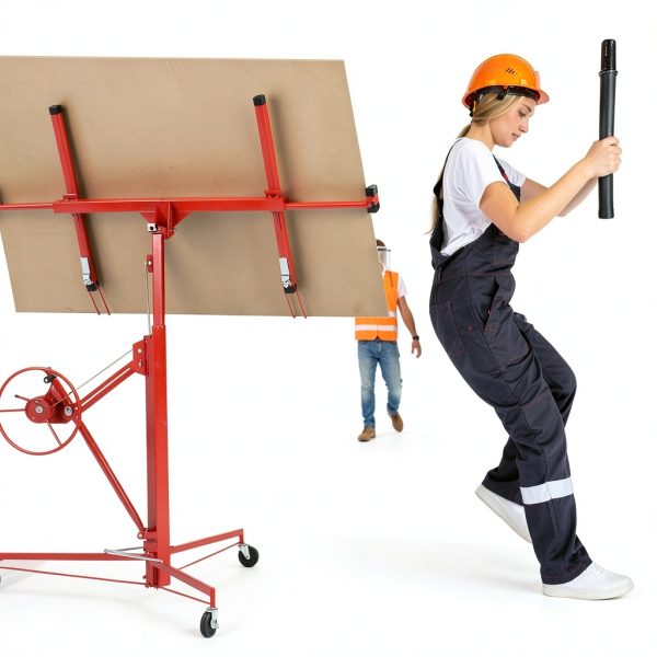 Drywall Lift Elevon 11FT Panel Hoist Jack 150LB Capacity Red-6