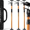 4PK Support Pole, Steel Telescopic Adjustable 3rd Hand Support System, Support Rod, Supports up to 154 lbs Construction Rods for Cabinet Jacks Cargo Bars Drywalls Extends from 49 Inch to 114 Inch-0