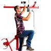 Drywall Lift Elevon 11FT Panel Hoist Jack 150LB Capacity Red-1